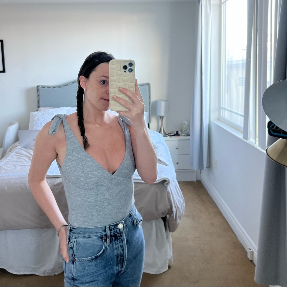 Here Comes The Sun Grey Tie Bodysuit